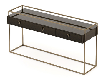 COCKTAIL - Rectangular metal and wooden console table with drawers by Stylish Club - view 3